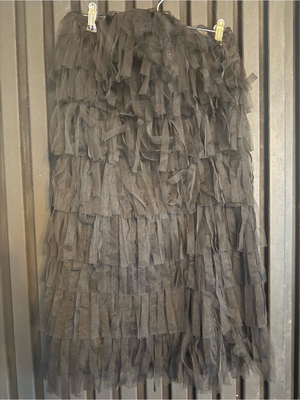 Ann Taylor Black Layered Ruffle Midi Skirt
